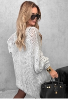Měkký oversize svetr s vlnou a viskózou Sugar Babe šedý