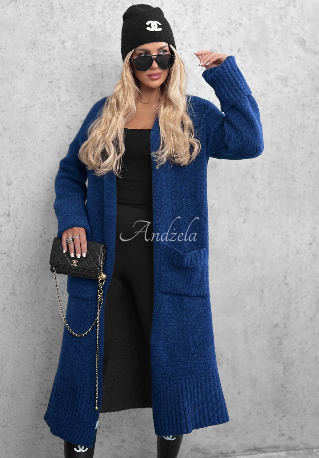 Dlouhý Kardigan oversize s kapsami Marbelio granátový