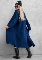 Dlouhý Kardigan oversize s kapsami Marbelio vínový