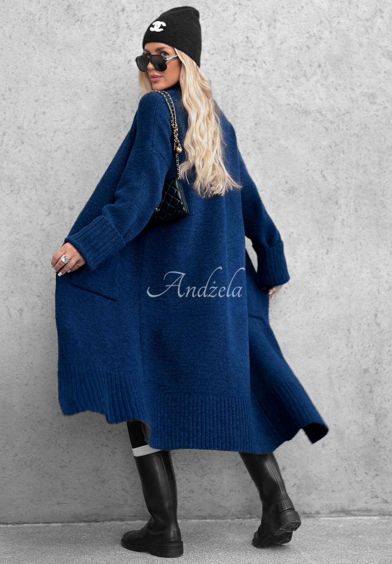 Dlouhý Kardigan oversize s kapsami Marbelio granátový