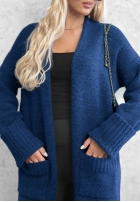 Dlouhý Kardigan oversize s kapsami Marbelio vínový
