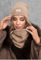 Souprava Čepice i szalik z kożuszkiem Winter Lady Černé