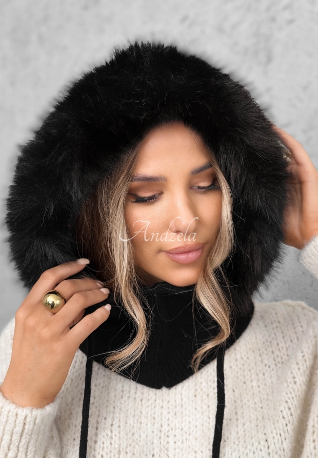 N&aacute;krčn&iacute;k balaklava s kože&scaron;inkou Winter Crush Čern&eacute;