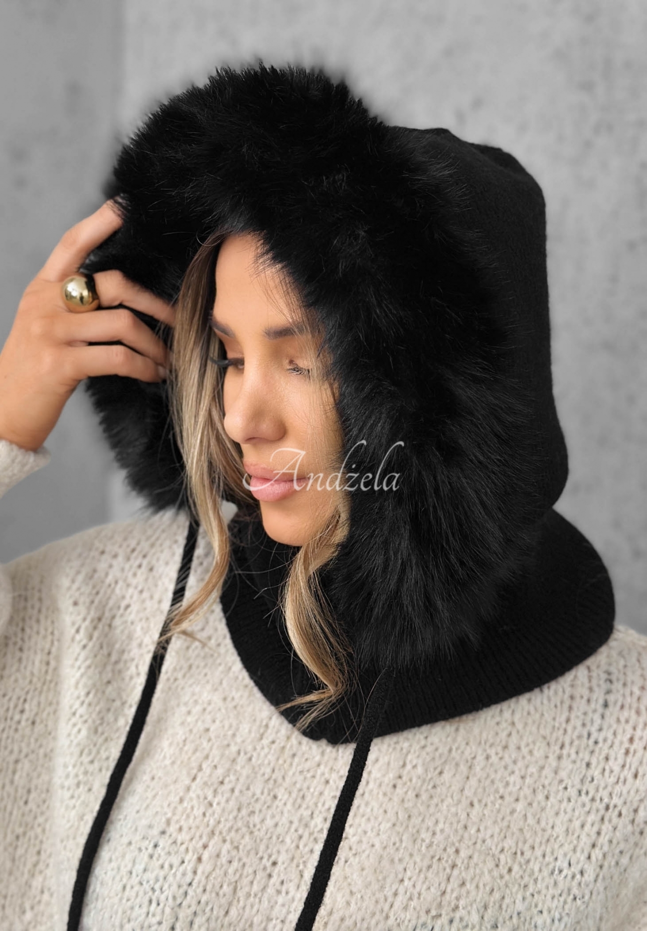 Nákrčník balaklava s kožešinkou Winter Crush Černé