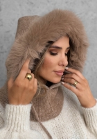 Nákrčník balaclava z futerkiem Winter Crush Mokka