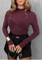 Halenka longsleeve z golfem Soft And Warm čokoládová