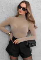 Halenka longsleeve z golfem Soft And Warm čokoládová
