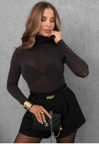 Halenka longsleeve z golfem Soft And Warm čokoládová
