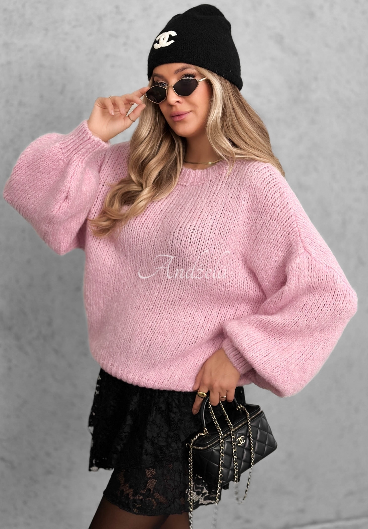 Měkký oversize svetr s vlnou a viskózou Cloud Babe pudrová růžová