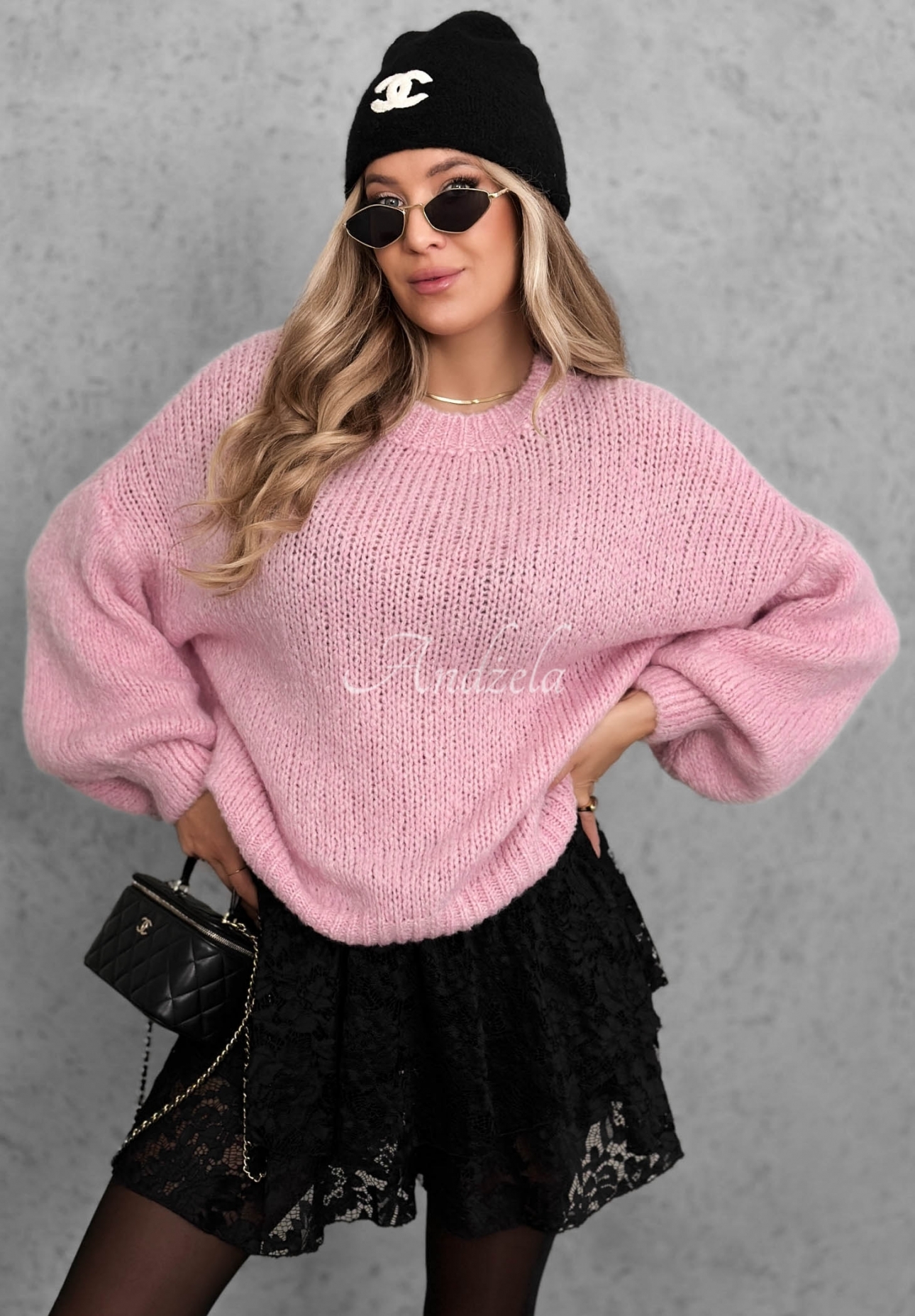 Měkký oversize svetr s vlnou a viskózou Cloud Babe pudrová růžová