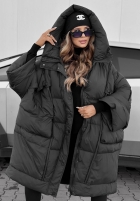 Puchowa Bunda oversize s kapucí Frozen Tale čokoládová