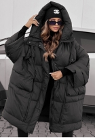 Puchowa Bunda oversize s kapucí Frozen Tale čokoládová