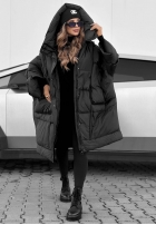 Puchowa Bunda oversize s kapucí Frozen Tale čokoládová