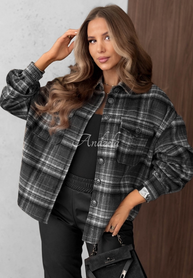 K&aacute;rovan&aacute; ko&scaron;ile s vlnou Maple Plaid čern&aacute;