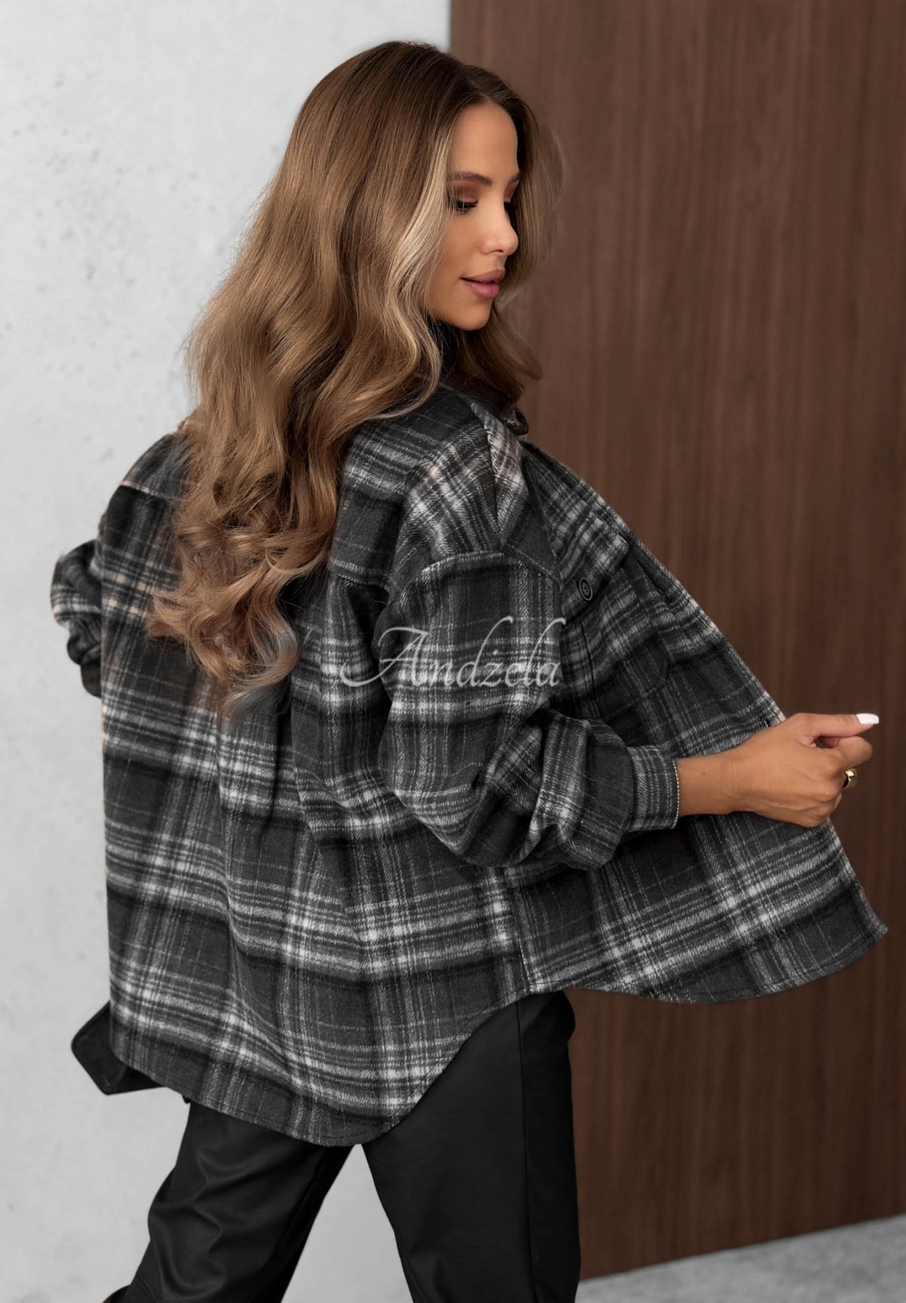 Károvaná košile s vlnou Maple Plaid černá