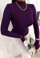 Halenka z longsleeve z półgolfem First Of All čokoládová