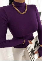 Halenka z longsleeve z półgolfem First Of All čokoládová