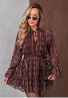 Wzorzysta Šaty mini z falbankami True Romance borůvková