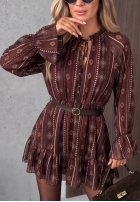 Wzorzysta Šaty mini z falbankami True Romance borůvková