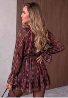 Wzorzysta Šaty mini z falbankami True Romance borůvková