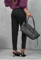 Kalhoty džínové  mom fit z kryształkami Glitter Affair černé