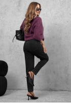 Kalhoty džínové  mom fit z kryształkami Glitter Affair černé