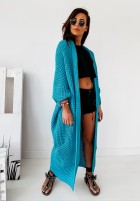 Sweter Kardigan Moi Turquoise