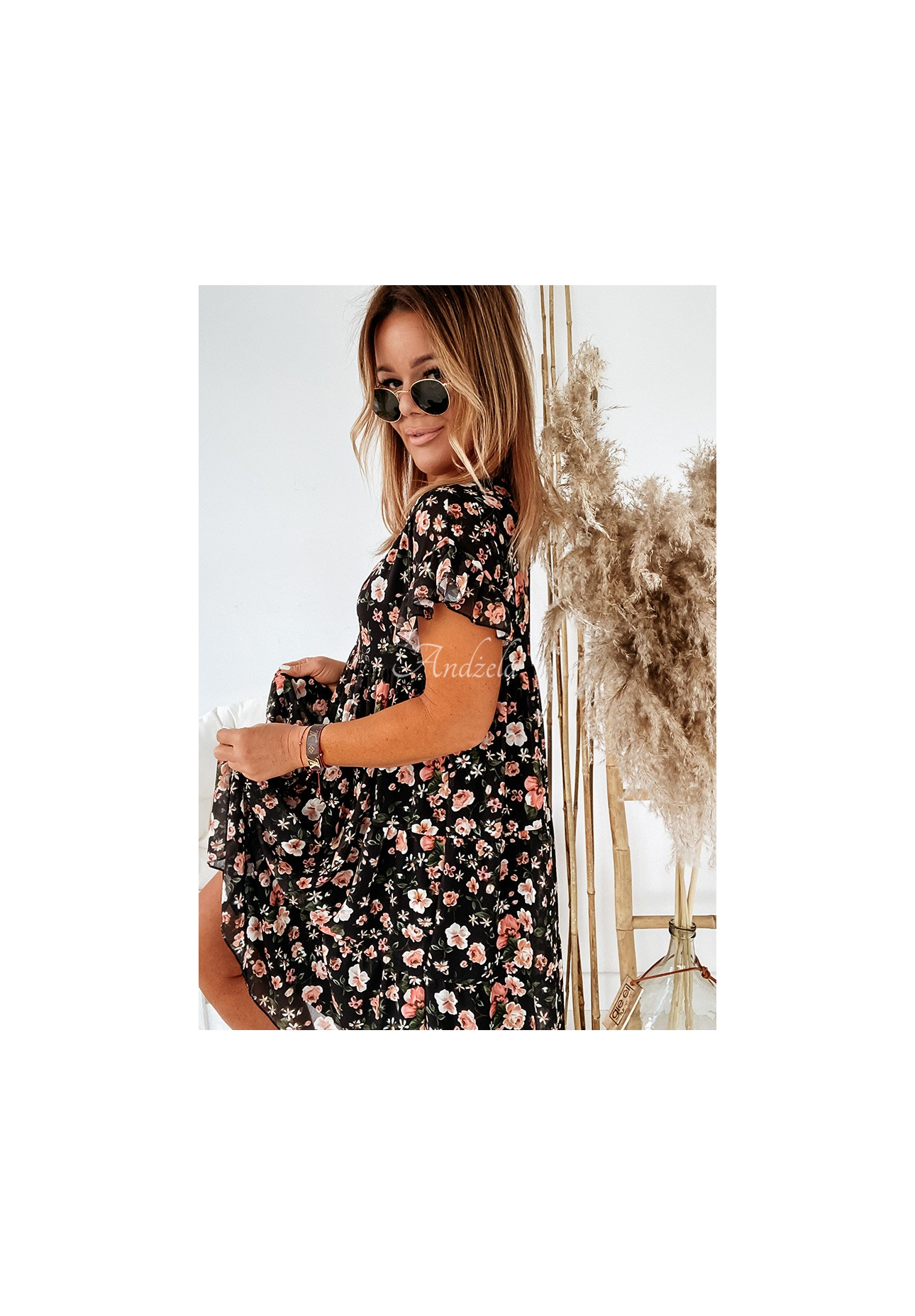 Květované šaty Bellarose černá